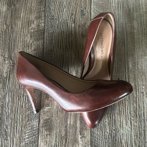 ANTONIO MELANI BROWN HEELS, 6 1/2 M